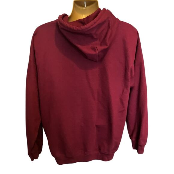 Gildan Heavy Blend Maroon Zip Up Hoodie XL Soft Fleece Lined Sweatshirt - Picture 2 of 7